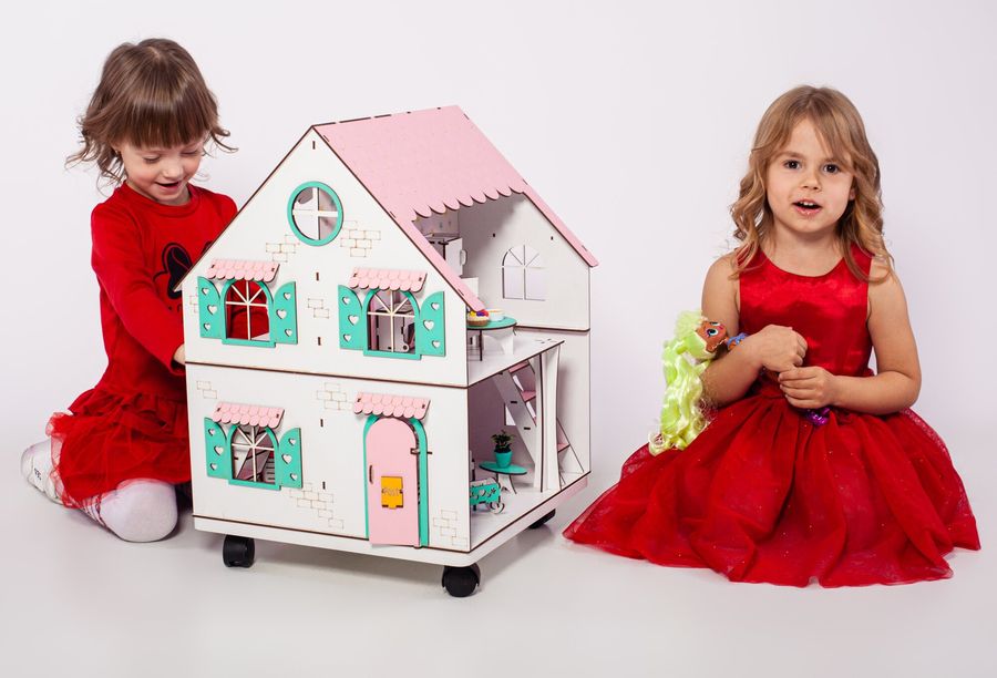 "СКАЗОЧНЫЙ" двухсторонний кукольный дом NestWood для LOL на подставке