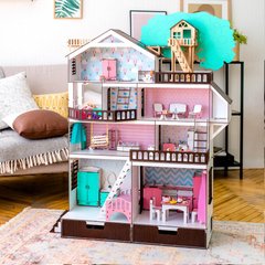 Великий набір "Будинок Пригод венге для LOL" ляльковий будиночок NestWood з меблями і аксесуарами