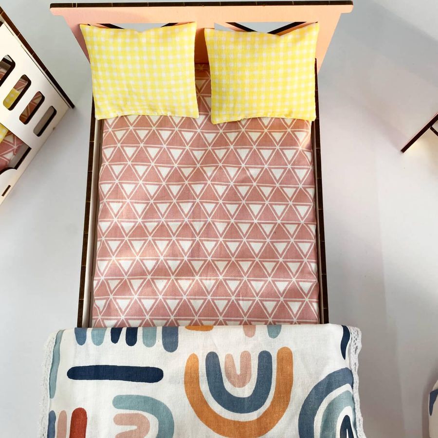 Комплект постільної білизни "Спальня New" для Барбі NestWood