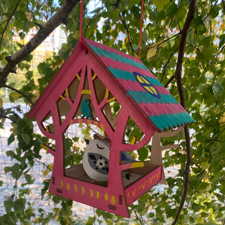 "Птаха" годівниця для птахів Nestwood + 3 пташки у подарунок