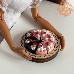 Кукольная еда "Кусочки торта на тарелке" Hand Made Nestwood 8 единиц