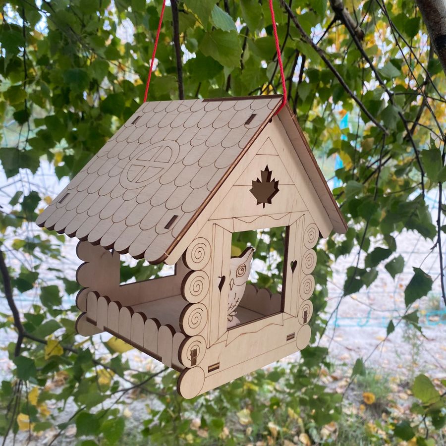 "Кленовий лист" годівниця для птахів Nestwood + 3 пташки у подарунок