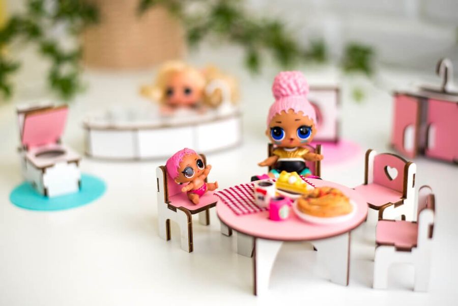 "Кухня+ванная" набор кукольной мебели NestWood для LOL, розовый