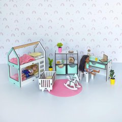 "Детская New" набор кукольной мебели NestWood для Барби бело-мятная