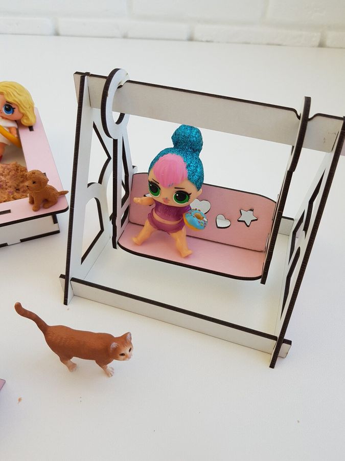 "Дитячий майданчик" набір лялькових меблів NestWood для LOL, рожевий