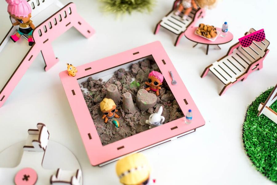 "Детская площадка" набор кукольной мебели NestWood для LOL, розовый