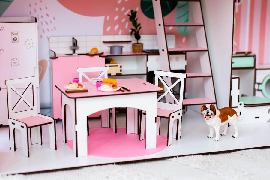 "Кухня New" набор кукольной мебели NestWood для Барби бело-розовый