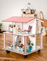 Ляльковий будиночок NestWood 4х-сторонній для ЛОЛ на підставці з коліщатками