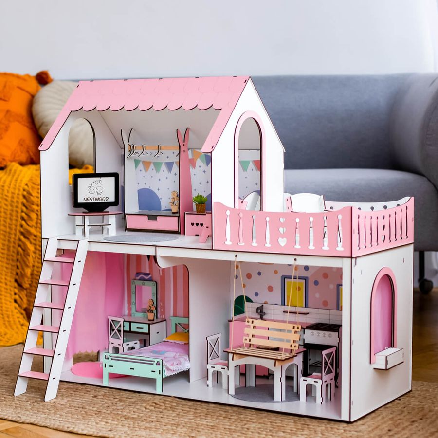 "МРІЯ" ляльковий будиночок NestWood для Барбі, рожевий
