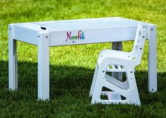 Детский cветовой стол-песочница Standart/Universal для анимации Noofik (МДФ, белый) и стульчик
