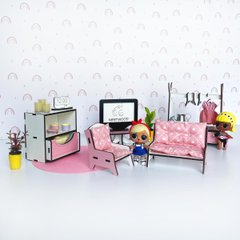 "Гостиная" набор кукольной мебели NestWood для Лол, розовый