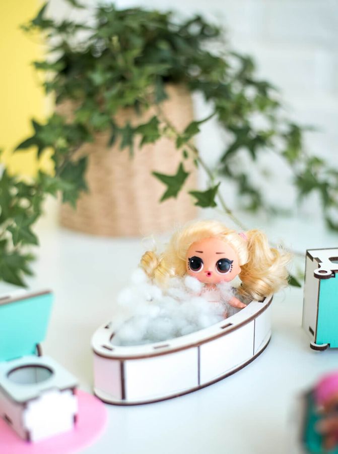 "Кухня+ванна" набір лялькових меблів NestWood для LOL, м'ятний