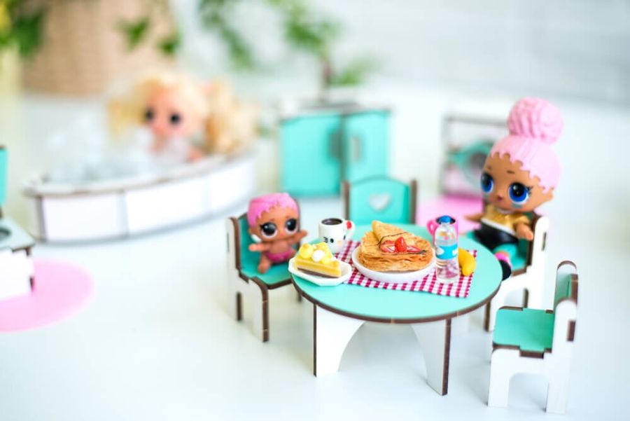 "Кухня+ванная" набор кукольной мебели NestWood для LOL, мятный