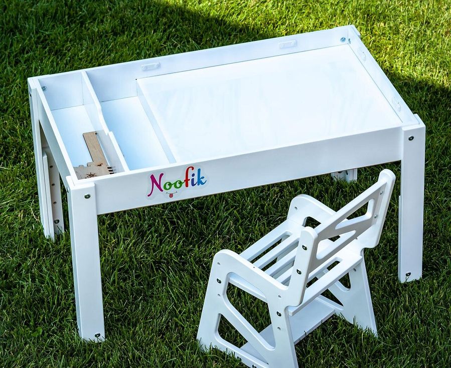 Дитячий зростаючий стільчик Noofik для світлових столів (МДФ, білий)
