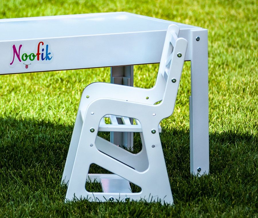 Детский растущий стульчик Noofik для световых столов (МДФ, белый)