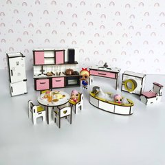 "Кухня + Ванна New" набор кукольной мебели NestWood для Лол, розовый