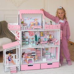 "ЛЮКС тераса+балкон" ляльковий будиночок NestWood для Барбі, рожевий