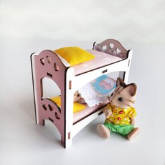 Двухъярусная кровать для кукол LOL и пупсов, розовая
