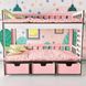 Двухъярусная кровать New для Барби с выдвижными ящиками NestWood бело-розовая