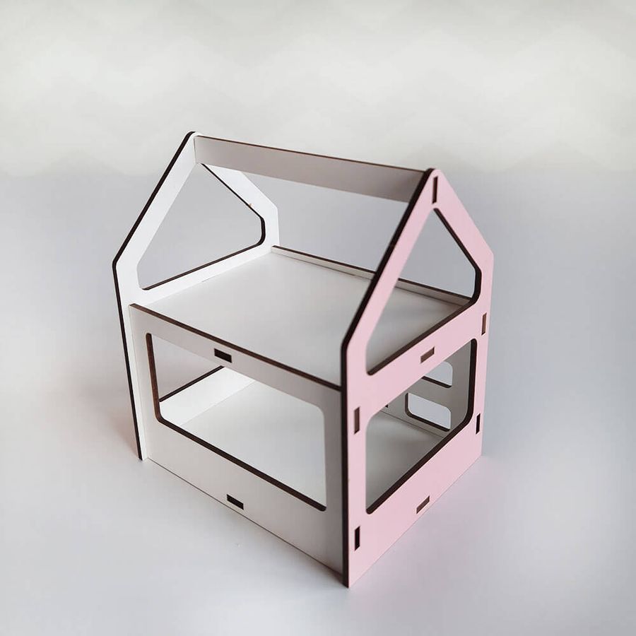 Двухъярусная кроватка домик для кукол LOL и пупсов, розовая