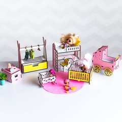"Детская комната New" набор кукольной мебели NestWood для LOL (Лол)