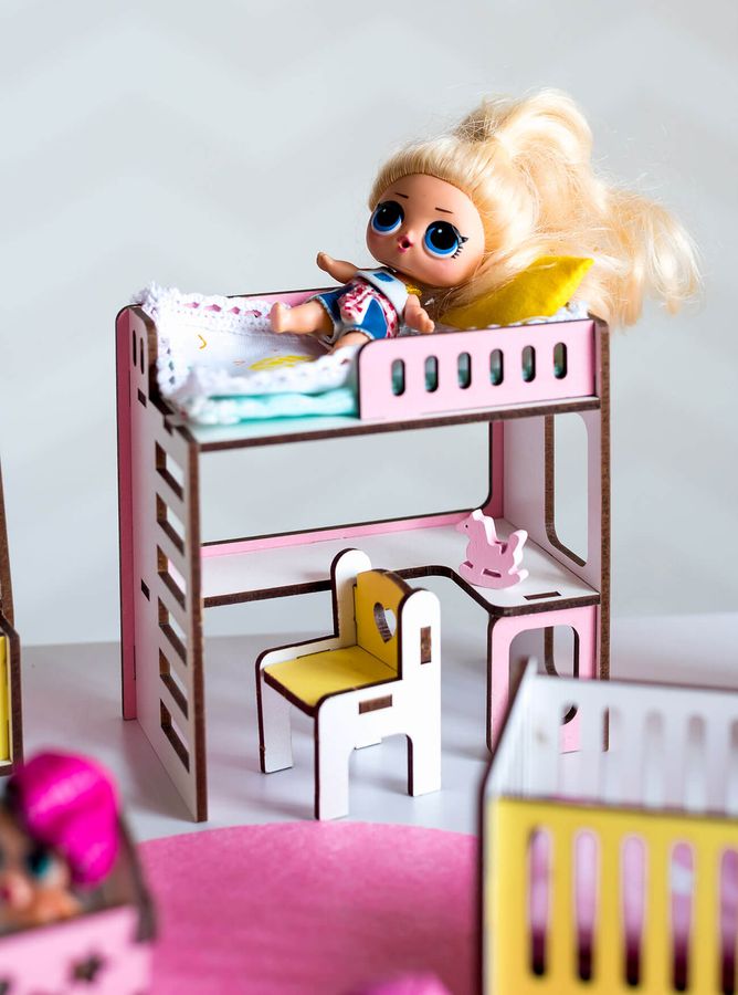 "Детская комната New" набор кукольной мебели NestWood для LOL (Лол)