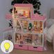 "ЛЮКС терраса+балкон" кукольный домик с освещением NestWood для Барби розовый