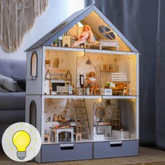 "Фантазия ECO" кукольный домик с освещением и органайзером NestWood для Барби