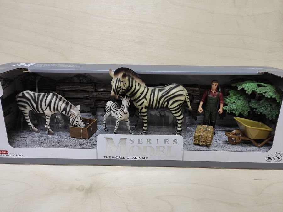 Набір тварини африки Series Model Q 9899-D2 мужик, зебри