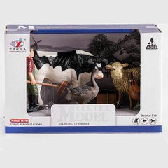 Набор животных "Ферма" Series Model Q 9899-X15-2 (мужчина с щеткой, корова, овца, петух, гусь)