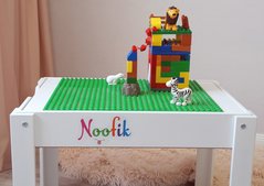 Световой стол-песочница Noofik Baby_ok(МДФ крашенный) c лего-крышкой 37*50.