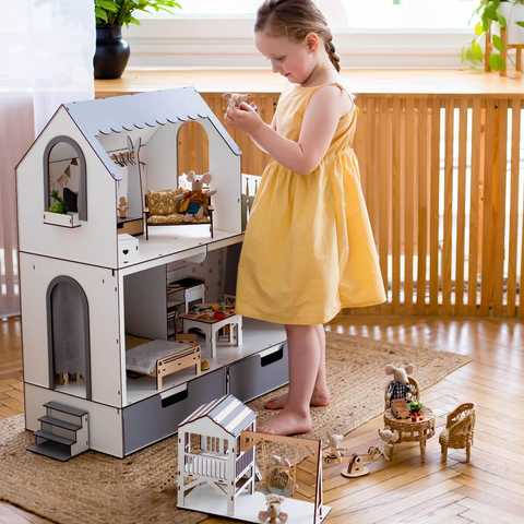 Кукольный домик с мебелью для Барби