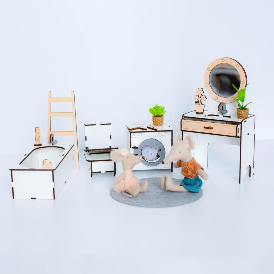 "Ванная Eco" набор кукольной мебели NestWood для Барби